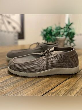 ITAZERO Men’s Khaki Tan Casual Lace Up Shoe with Arch Support Insoles Size 11